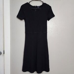 Madewell Short Sleeve Knit Dress Women's Small Black A-Line Crewneck